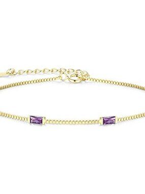 Sterling Silver Bracelet Cubic Zirconia Adjustable Chain Womens Jewelry